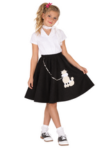 Girl's Black Poodle Skirt with Shirt Costume - US 6476