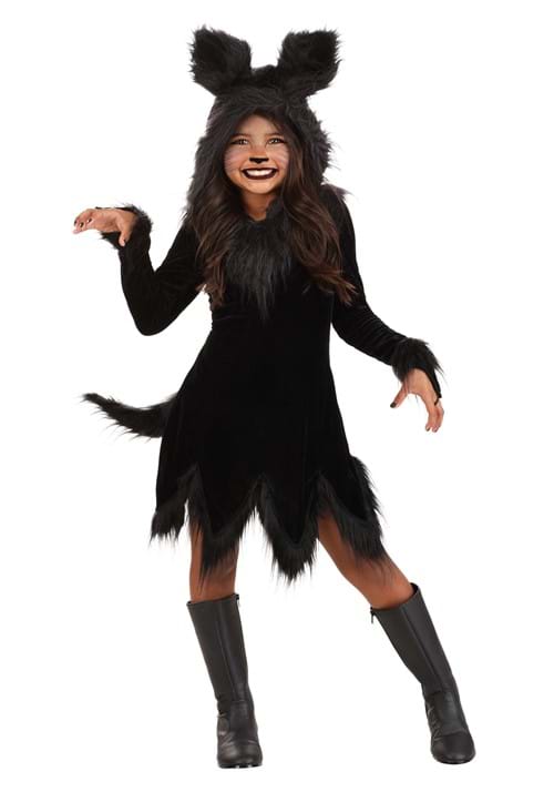 Black Wolf Costume for Girls - US 2587