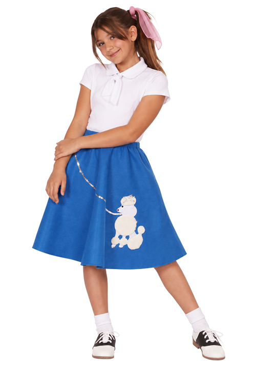 Girl's Blue Poodle Costume Skirt Accessory - US 9481