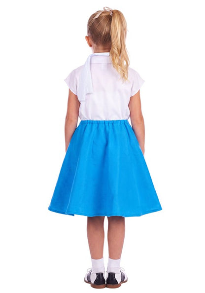 Girl's Blue Poodle Skirt with Shirt Costume - US 3221
