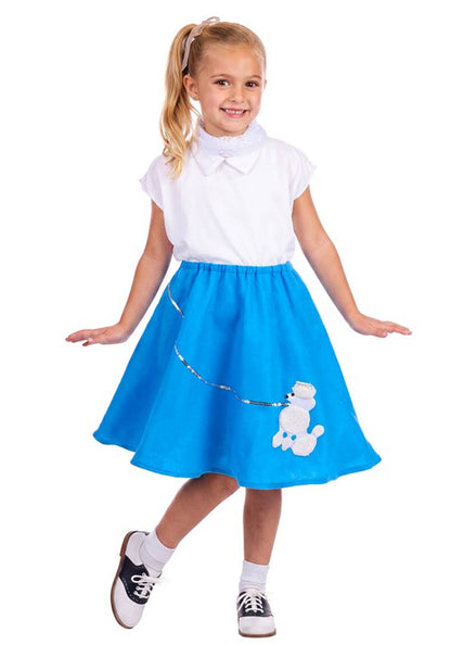 Girl's Blue Poodle Skirt with Shirt Costume - US 3221