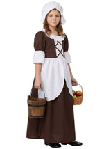 Girl's Brown Colonial House Maid Costume Dress - US 0526