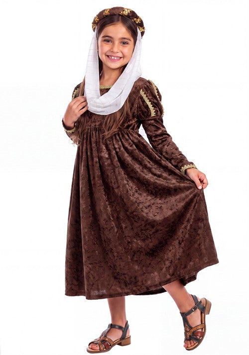 Girl's Brown Renaissance Princess Costume - US 6147