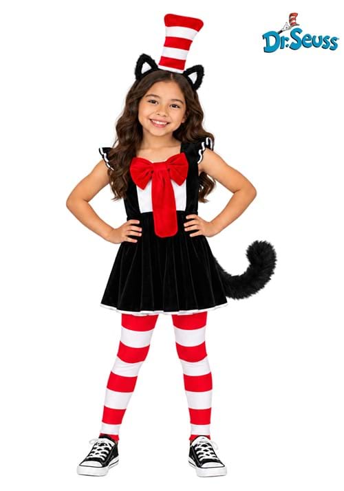 Cat in the Hat Costume Dress for Girls - US 4142