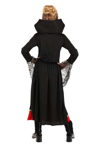 Girl's Black and Red Vampire Costume Dress - US 5464