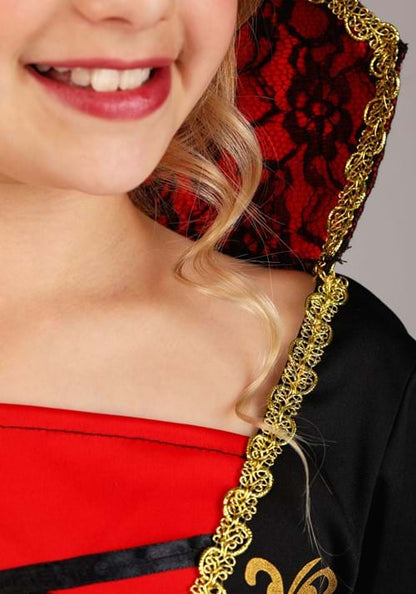 Girl's Black and Red Vampire Costume Dress - US 5464