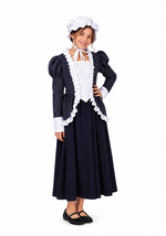 Girl's Colonial Pinstriped Peasant Costume Dress - US 5282