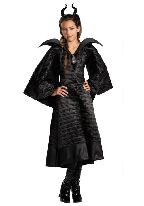 Girls Deluxe Black Maleficent Christening Gown Costume - US 8817