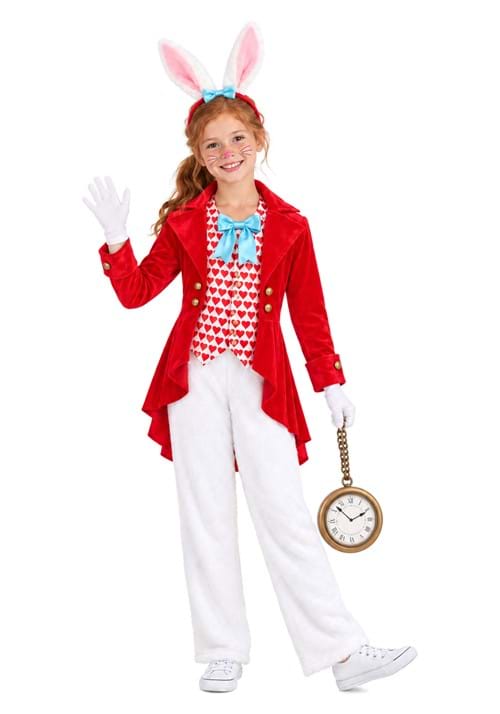 Dignified White Rabbit Costume for Girls - US 3950