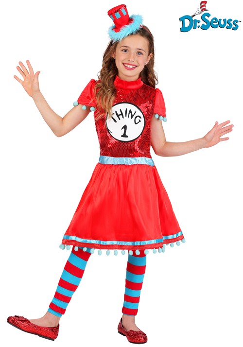 Girl's Dr. Seuss Thing 1/2 Costume Dress - US 0945