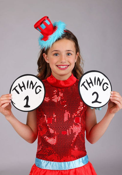 Girl's Dr. Seuss Thing 1/2 Costume Dress - US 0945