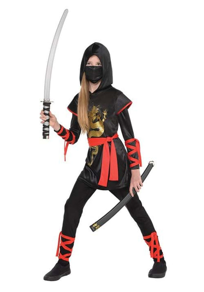 Girl's Gold Dragon Ninja Costume - US 5191