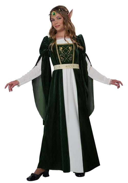 Girl's Elven Renaissance Princess Costume Dress - US 3886