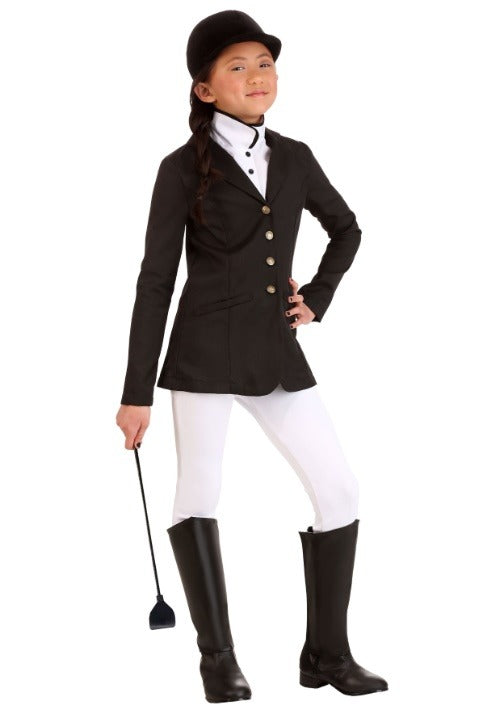 Girl's Black Equestrian Costume - US 2286