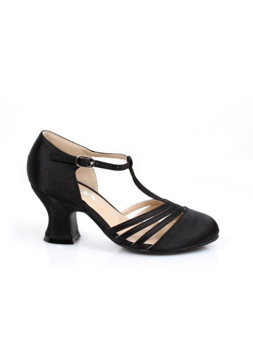 Girl's Black Costume Flapper Shoes - US 5753