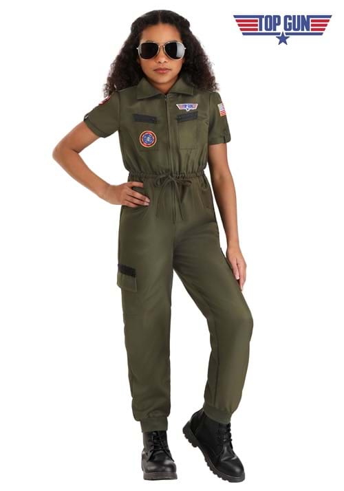 Flight Suit Top Gun Costume for Girls - US 4726