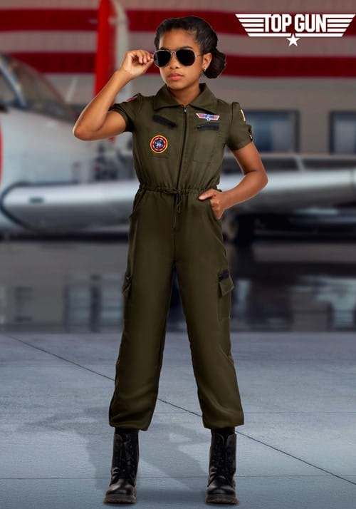 Flight Suit Top Gun Costume for Girls - US 4726