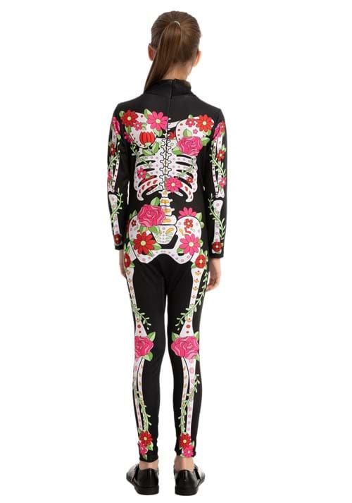 Girl's Floral Skeleton Costume - US 1106