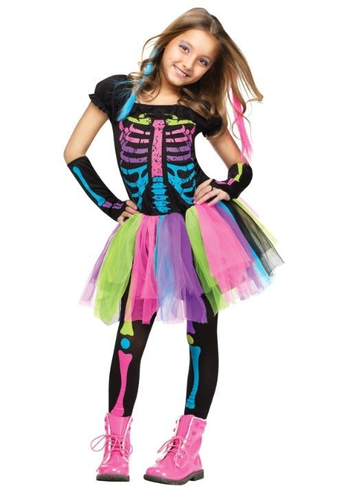 Girls Funky Punky Bones Costume - US 7710