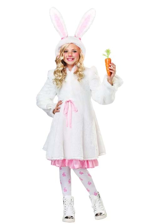 Fuzzy White Rabbit Girl's Costume - US 9952