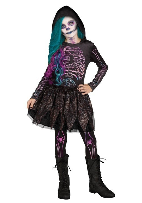 Girls Galaxy Skeleton Costume - US 3807