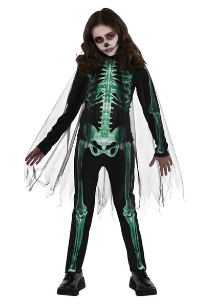 Girl's Glow Skeleton Reaper Costume - US 9832