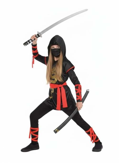 Girl's Gold Dragon Ninja Costume - US 5191