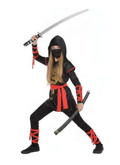Girl's Gold Dragon Ninja Costume - US 5191
