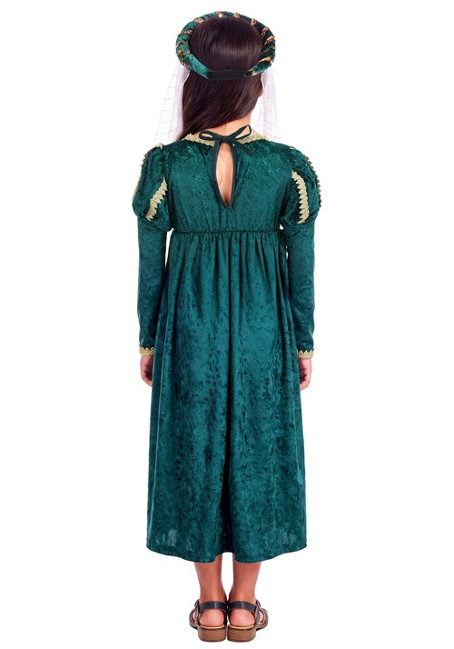 Girl's Green Renaissance Princess Costume - US 1389
