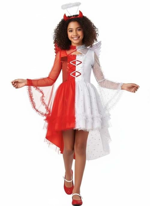 Half Angel Half Devil Costume for Girls - US 9880