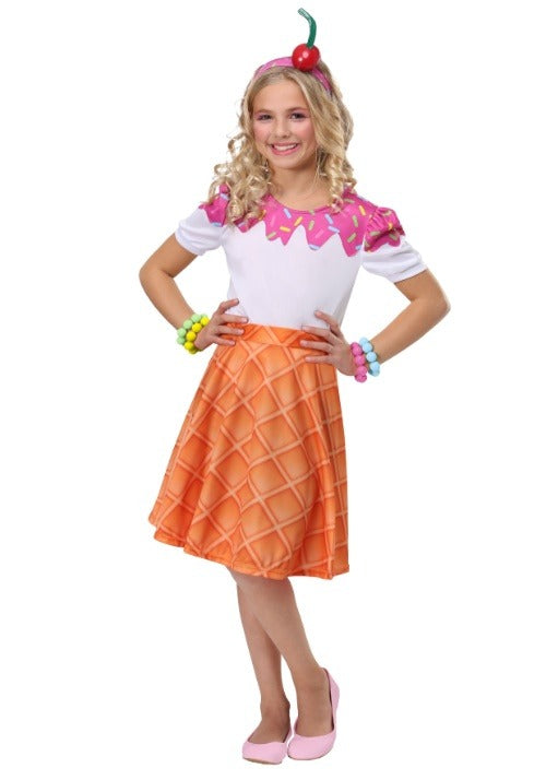 Ice Cream Cone Girls Costume - US 5206
