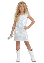 Girl's Iridescent Pop Star Costume Dress - US 4424