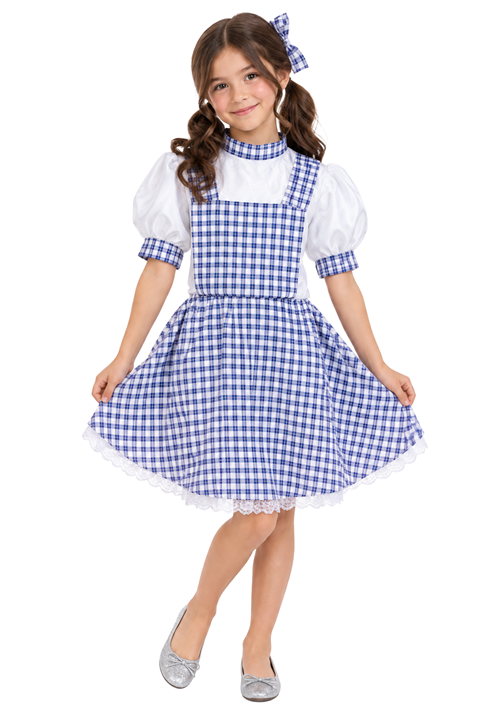 Girl's Kansas Prairie Girl Blue Costume Dress - US 5989