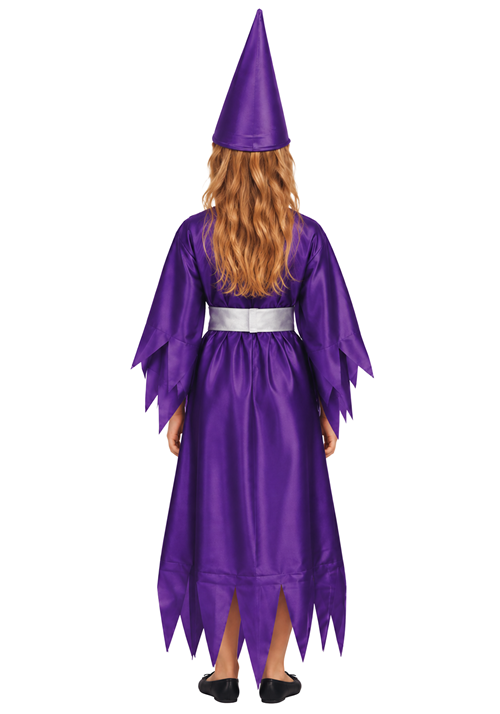 Girl's Merlina Purple Wizard Costume Robe - US 4002