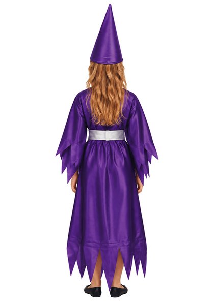 Girl's Merlina Purple Wizard Costume Robe - US 4002