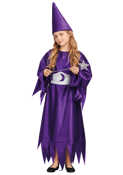 Girl's Merlina Purple Wizard Costume Robe - US 4002