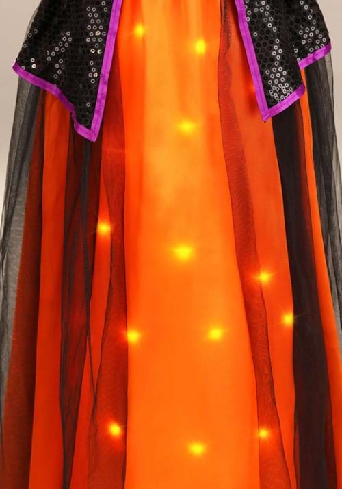 Orange Light-Up Witch Costume for Girls - US 6859