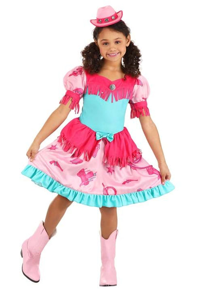 Pastel Pink Cowgirl Costume Dress for Girls - US 3879