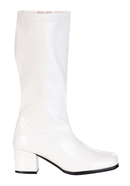Girl's Patent White Gogo Costume Boots - US 9296