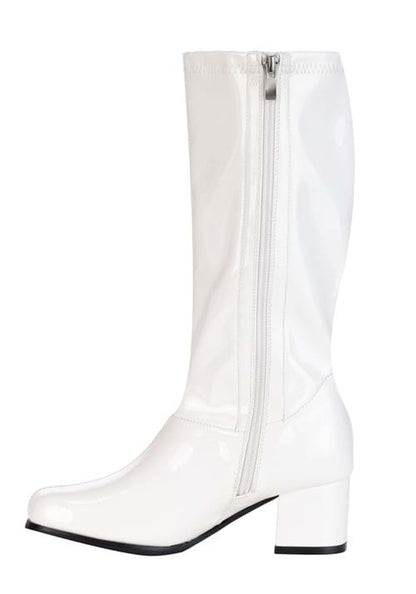 Girl's Patent White Gogo Costume Boots - US 9296