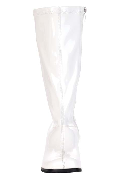 Girl's Patent White Gogo Costume Boots - US 9296