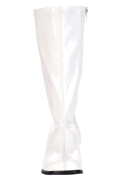 Girl's Patent White Gogo Costume Boots - US 9296