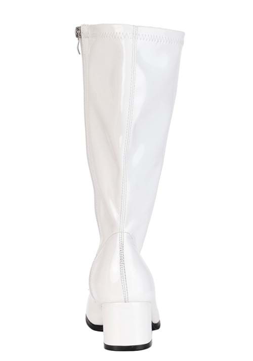Girl's Patent White Gogo Costume Boots - US 9296