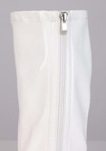 Girl's Patent White Gogo Costume Boots - US 9296