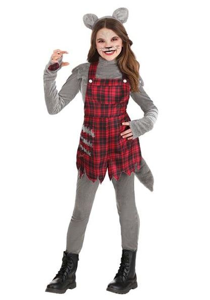 Plaid Werewolf Costume for Girls - US 2975