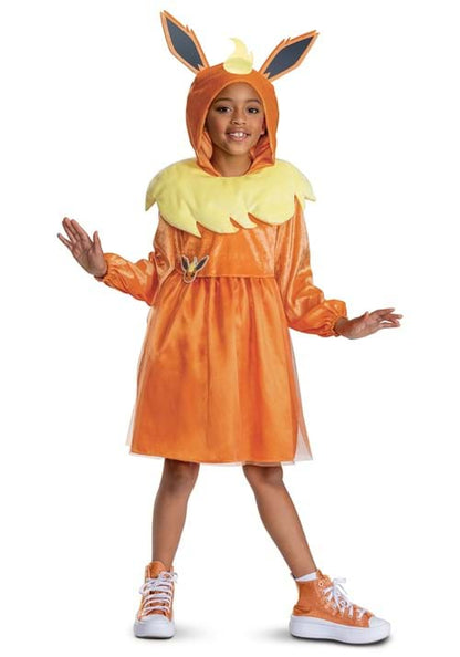 Girl's Pokémon Flareon Hooded Costume Dress - US 1408