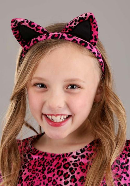 Girl's Prancing Pink Leopard Costume Dress - US 5438