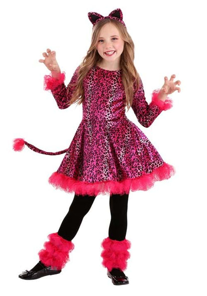 Girl's Prancing Pink Leopard Costume Dress - US 5438
