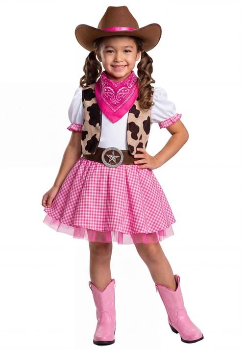 Girl's Pretty Pink Cowgirl Costume - US 2420