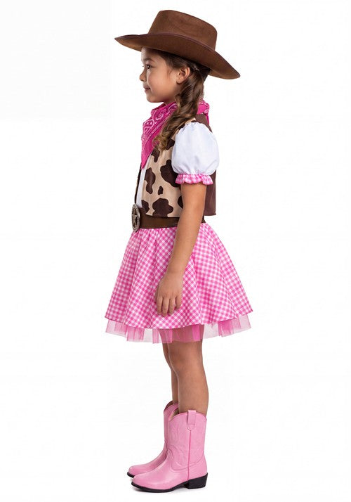 Girl's Pretty Pink Cowgirl Costume - US 2420